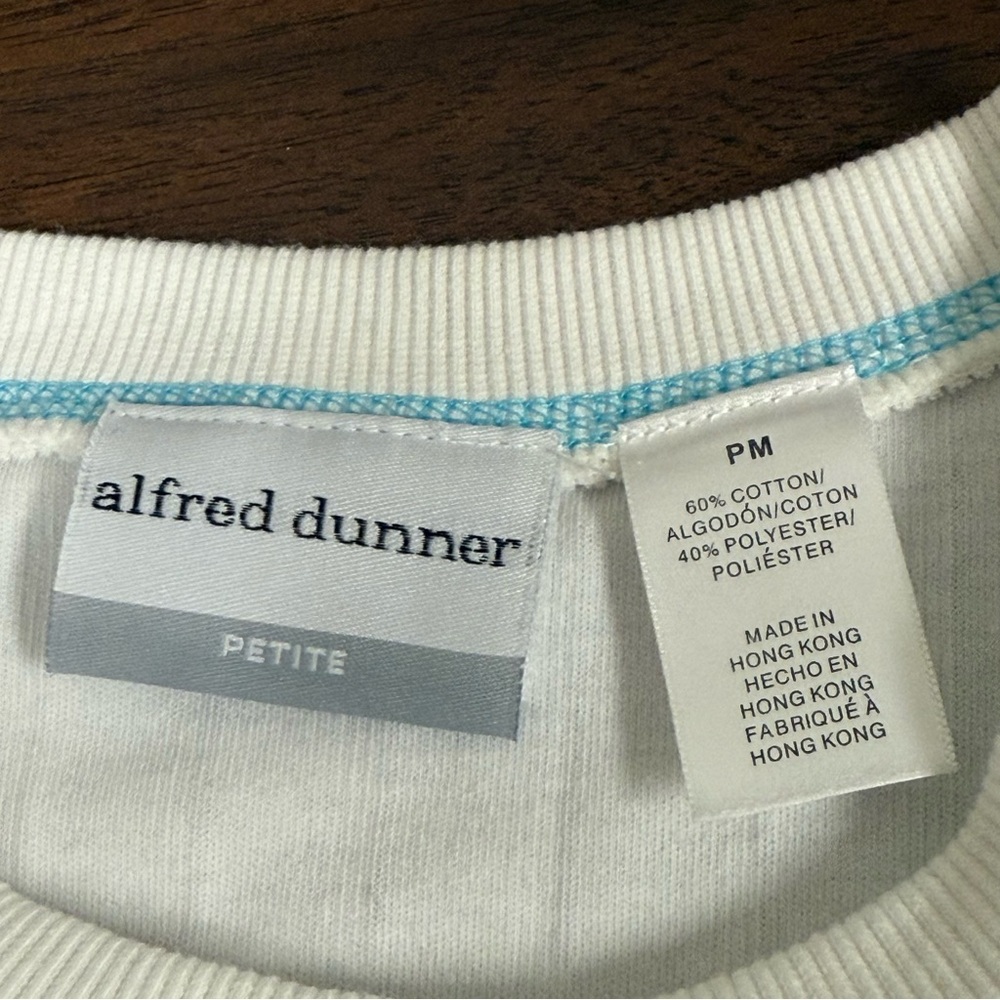 Alfred Dunner Petite Embroidered Floral Pot Ribbed Knit Top PM - Picture 6 of 8